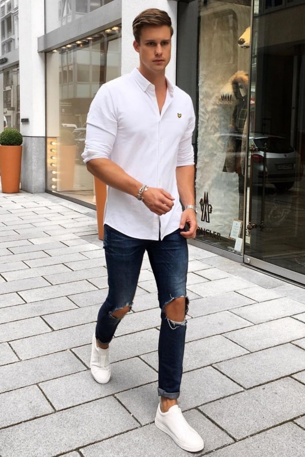 Best Blue Jeans With White Shirt Outfits For Men