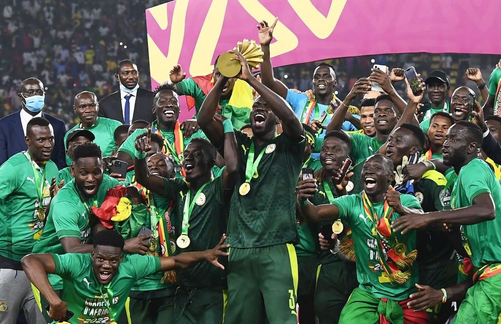 Senegal squad celebrated with Africa Cup
