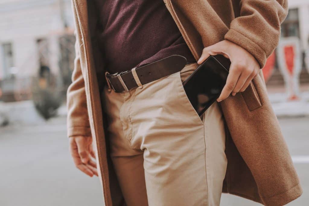 Khaki Pant and Brown jacket outfit men