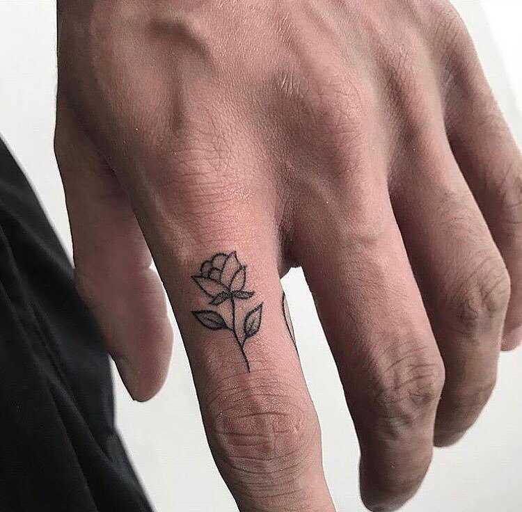 Rose Finger Tattoo