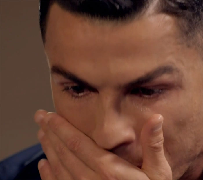 Cristiano shedding tears
