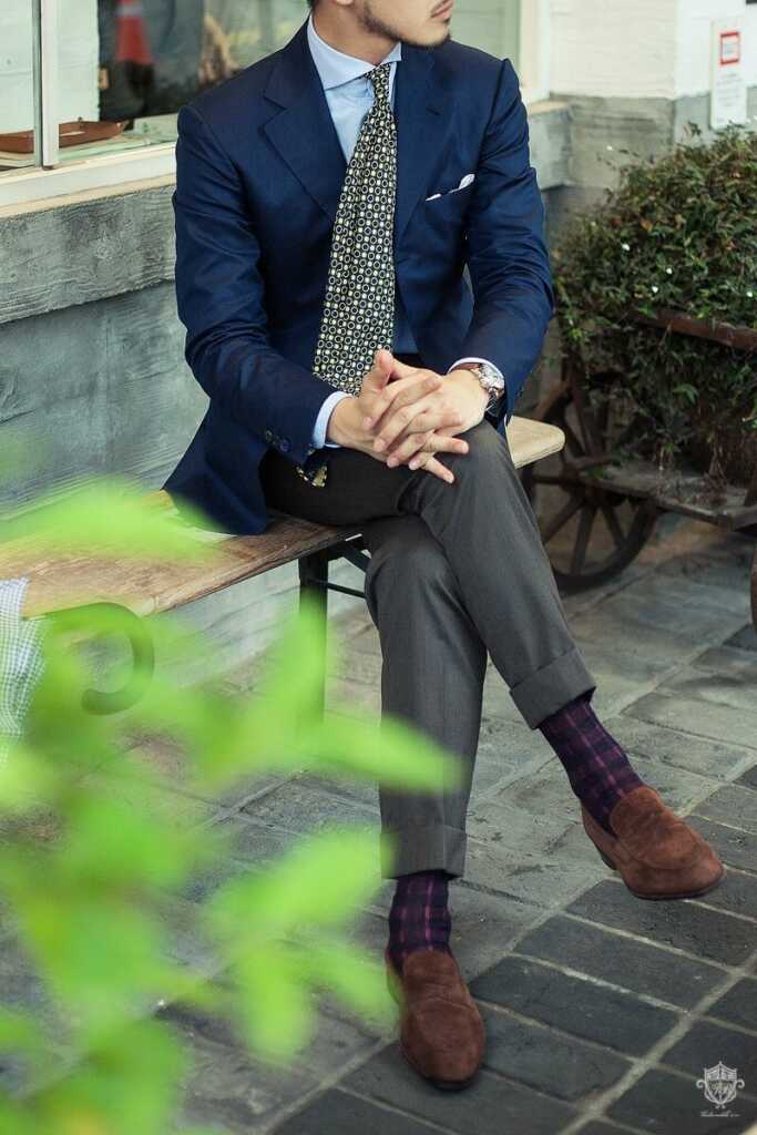 man Grey and Blue Fashion