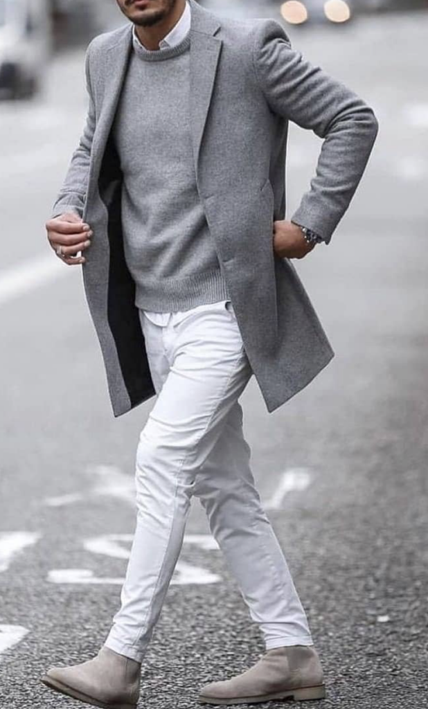 man Grey and White Fashion