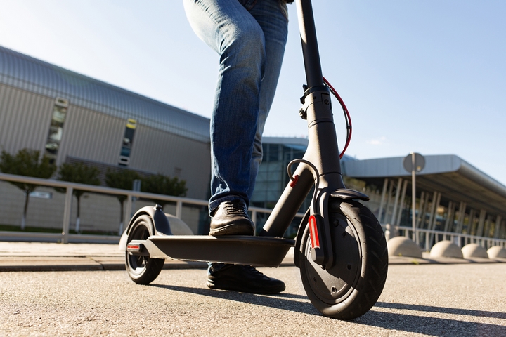 riding electric Scooter