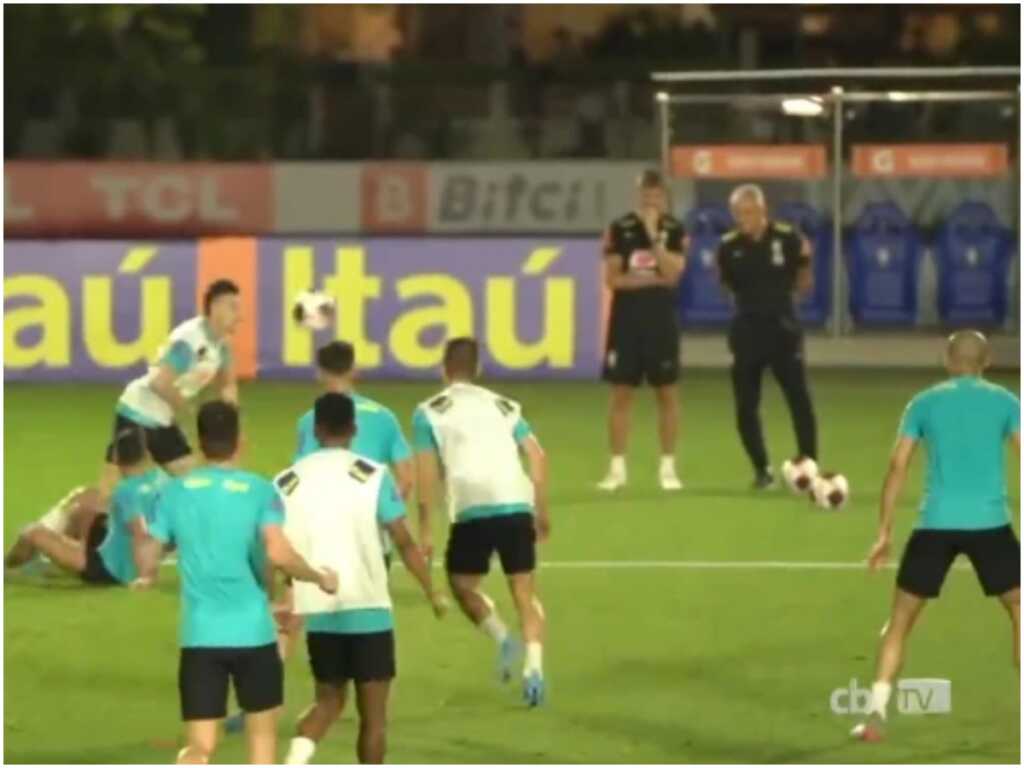 Martinelli in Brazil's training session