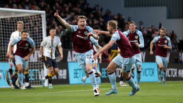 Burnley players celebrated