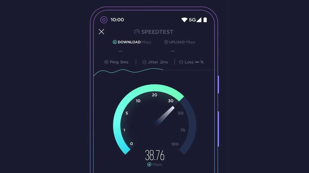 internet speed test on smartphone