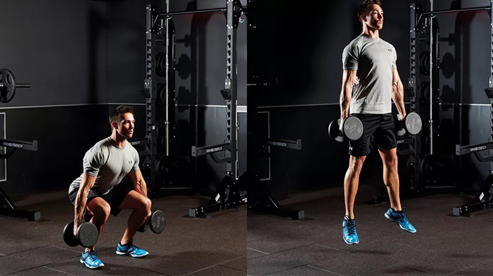 Dumbbell Jump Squat