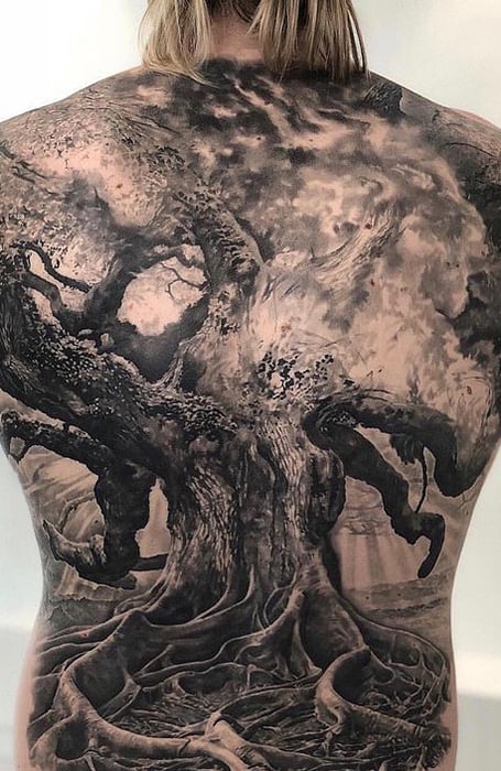 Tree Back Tattoo