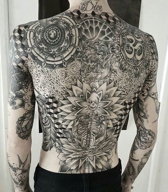 Geometric Back Tattoo