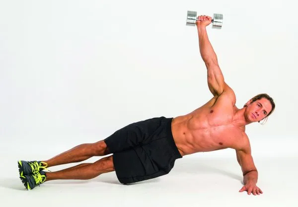 Dumbbell Side Plank Snatch