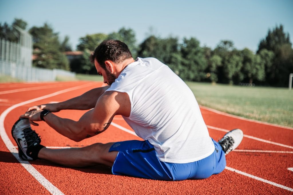 man stretching