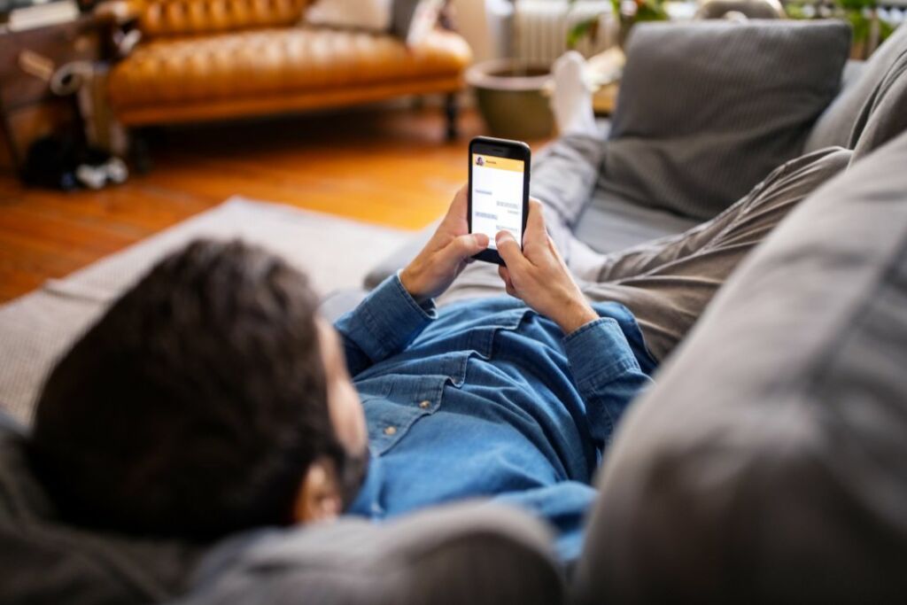 man using mobile phone