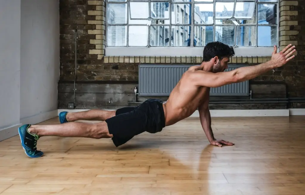 Three-Point Reach Plank