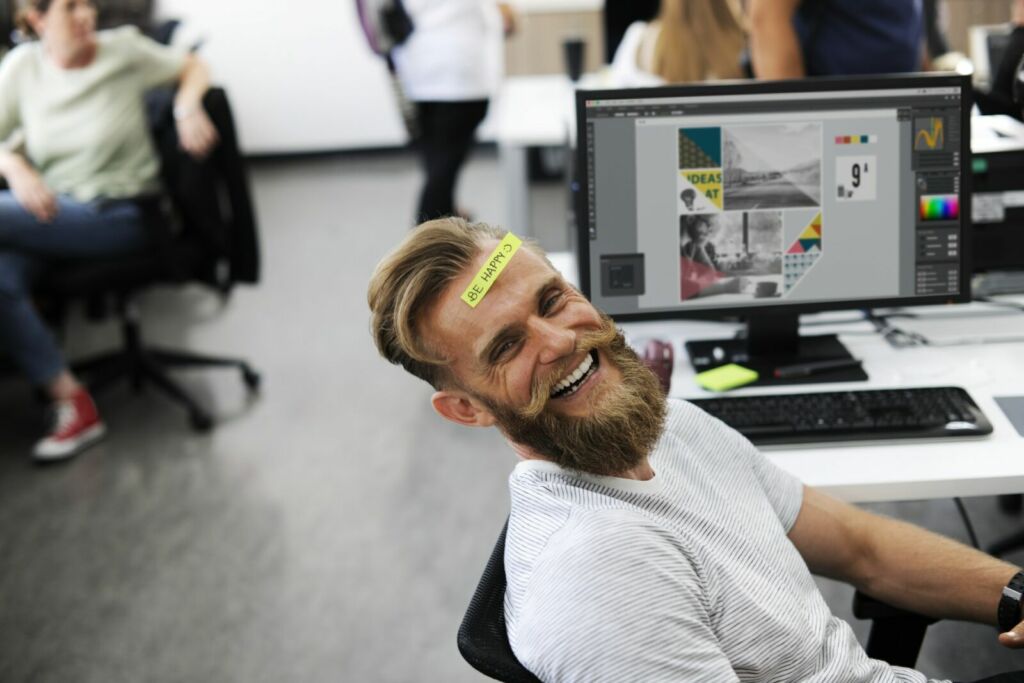 Happy Man In The Workplace 