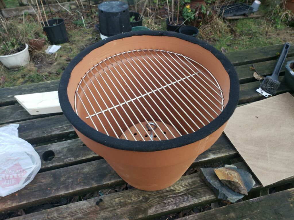 DIY Flower Pot Grill and Smoker 