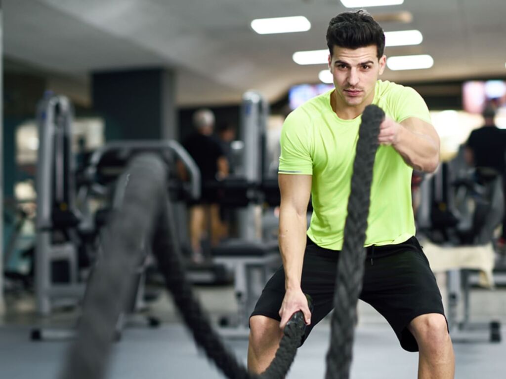 A man exercise workout in gym