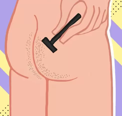 Shaving buttock area