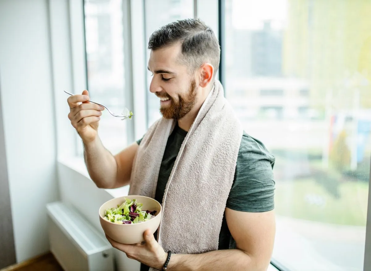 Man Eating Healthy Food 