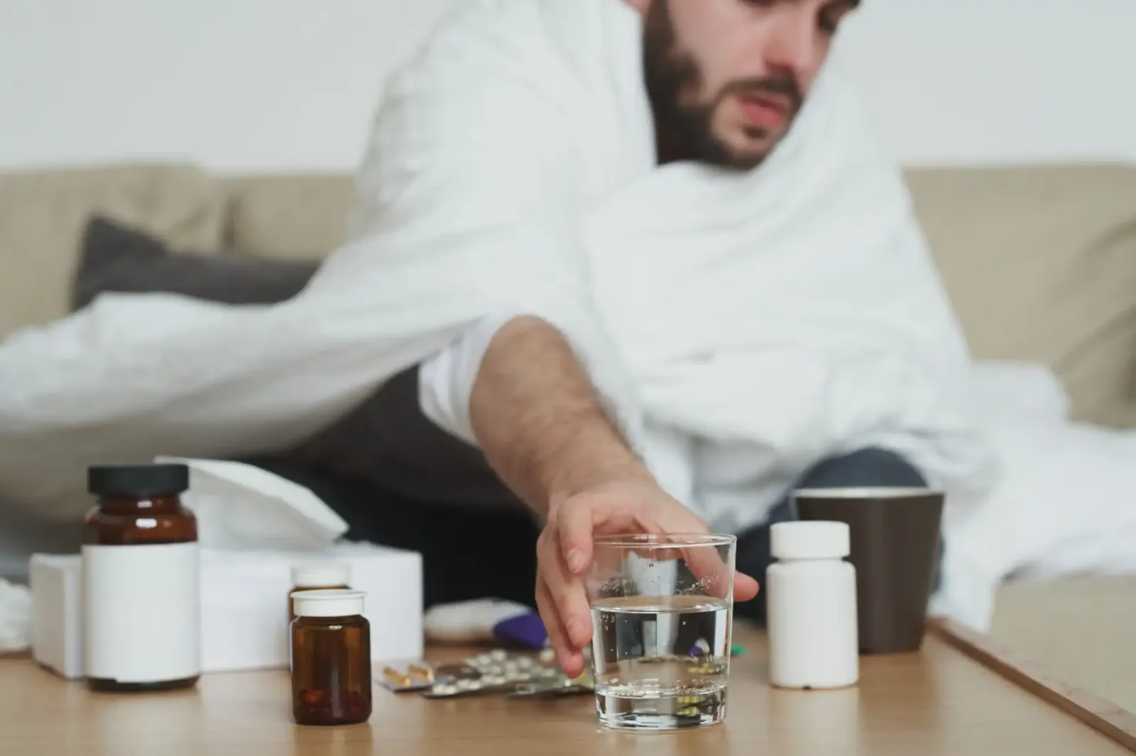 Man Taking Medicine 
